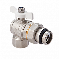 BV.523.04 Кран-американка угловой  с кольцом MVI 1/2" внутренняя-наружная, бабочка