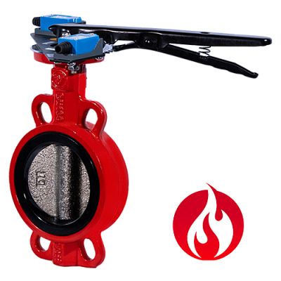 Затвор дисковый Ridval тип RVB 01 DN100 рукоятка,с УКП о/з.IP64 (красный) диск н/ж